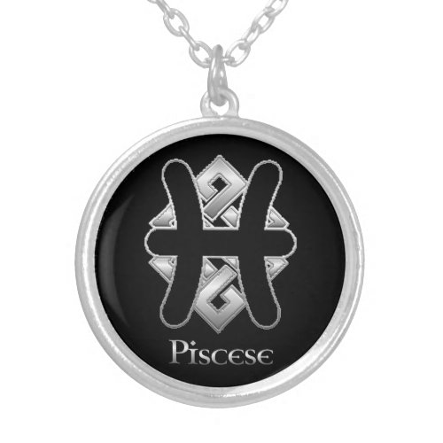 Pisces Birth Sign Celtic Knot Zodiac Necklace