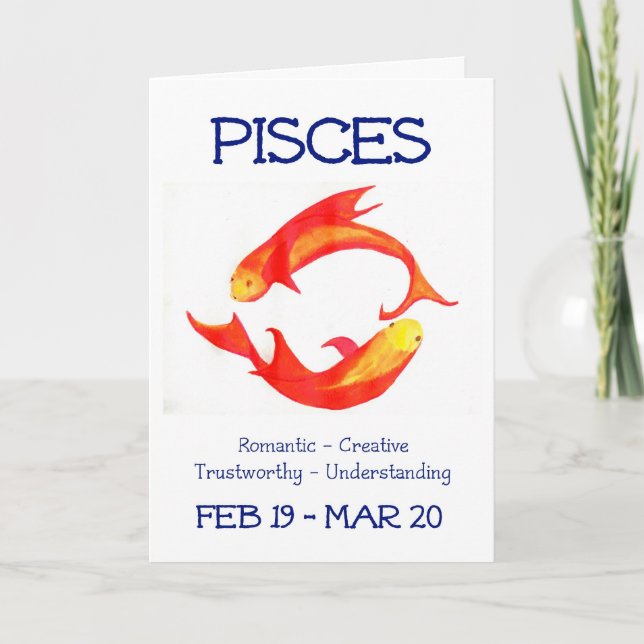 'Pisces' Birthday Card (Front)