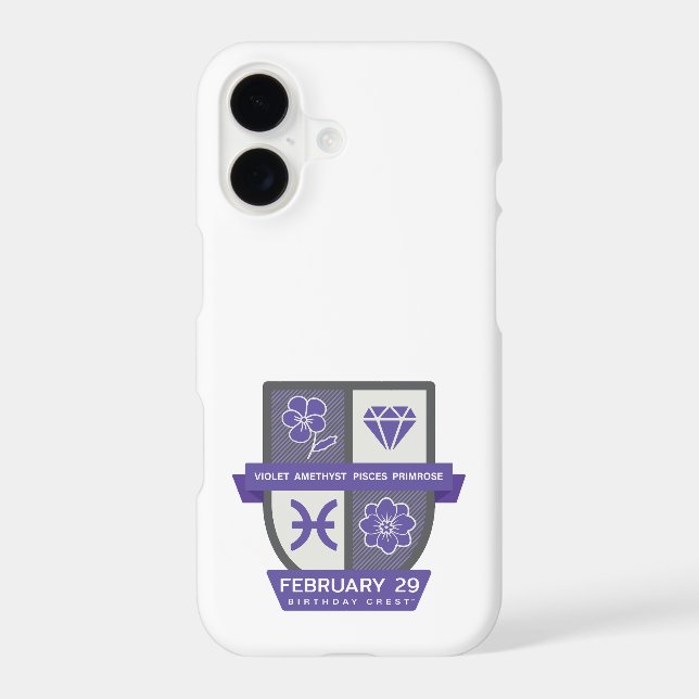 Pisces Birthday Crest™ for February 19-29 iPhone Case (Back)