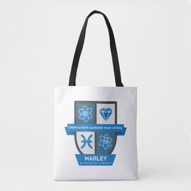 Pisces Birthday Crest™ for March 1-20 Tote Bag (Front)