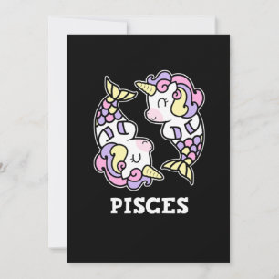 Pisces Birthday Gift Zodiac Sign Unicorn Costume Invitation