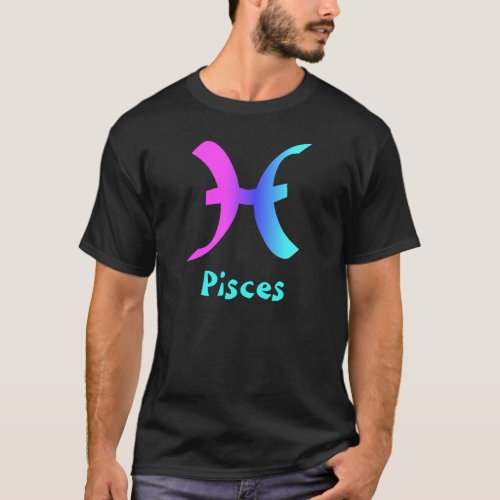 Pisces black mens tshirt