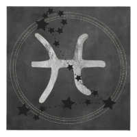 Pisces black & silver zodiac constellation stars f