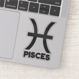 Pisces Bold Zodiac Sign Horoscope Custom Text Sticker