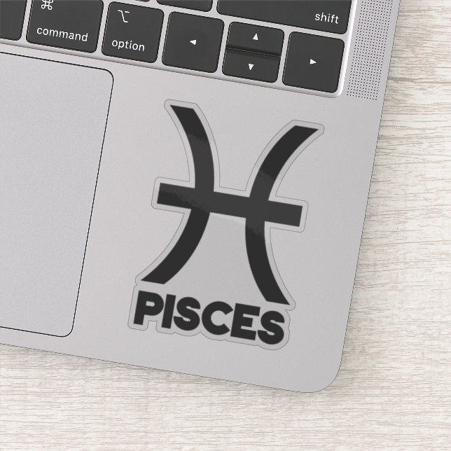 Pisces Bold Zodiac Sign Horoscope Custom Text Sticker (Detail)