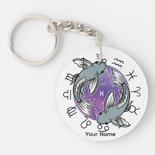 Pisces & Cancer Acrylic Keychain (Front)