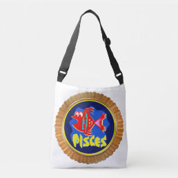 Pisces Cartoon Zodiac Astrology design Crossbody Bag