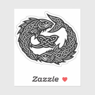 Pisces Celtic Twin‑Current Sigil   BurnsInHell Ink Sticker