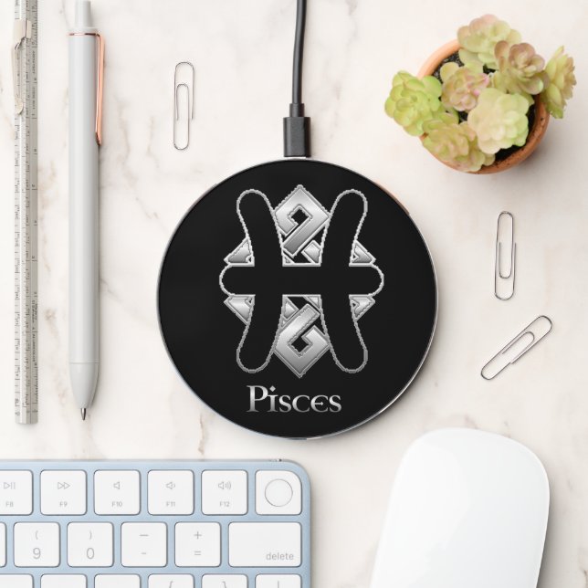 Pisces Celtic Zodiac Sign Wireless Charger (Desk)