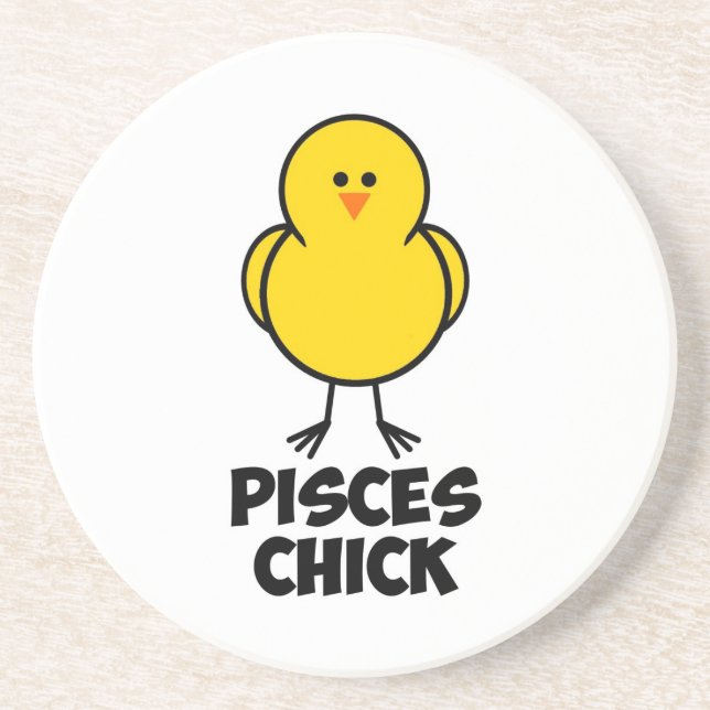 Pisces Chick Drink Coaster (Front)