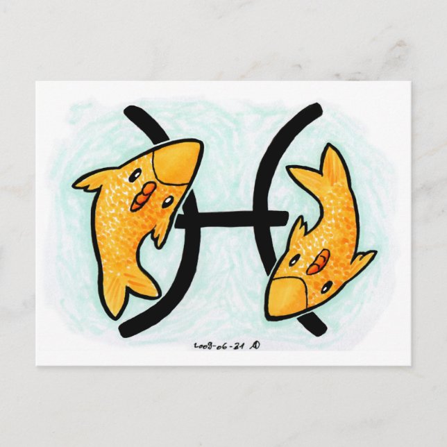 Pisces Chicken Postcard (Front)