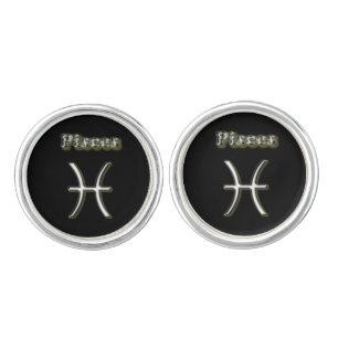 Pisces chrome symbol cufflinks