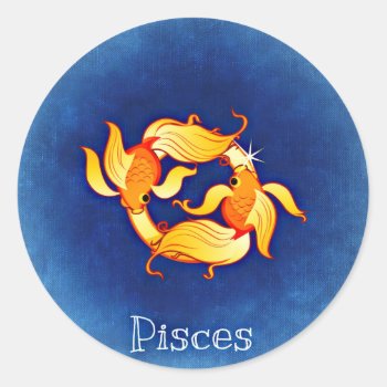 Pisces Classic Round Sticker by Pir1900 at Zazzle