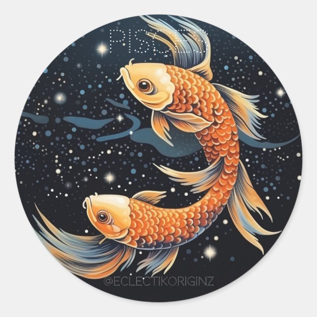 Pisces Classic Round Sticker (Front)