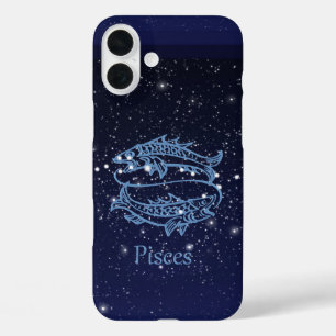Pisces Constellation and Zodiac Sign with Stars iPhone 16 Plus Case