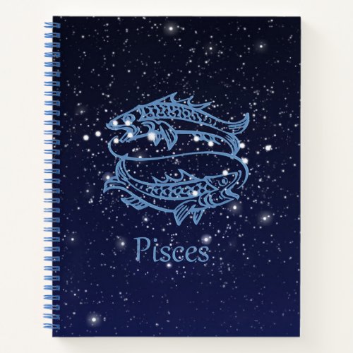 Pisces Constellation and Zodiac Sign with Stars Notebook