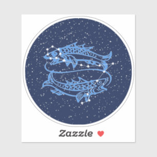Pisces Constellation and Zodiac Sign with Stars Sticker