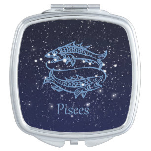Pisces Constellation and Zodiac Sign with Stars Vanity Mirror