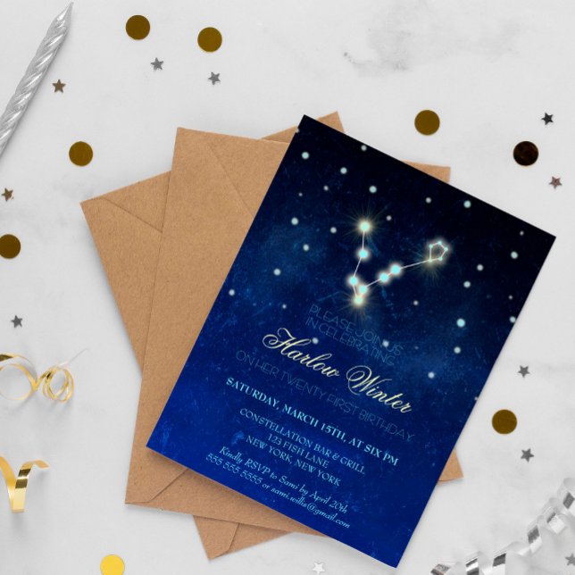 Pisces Constellation Birthday Party Invitation (Creator Uploaded)