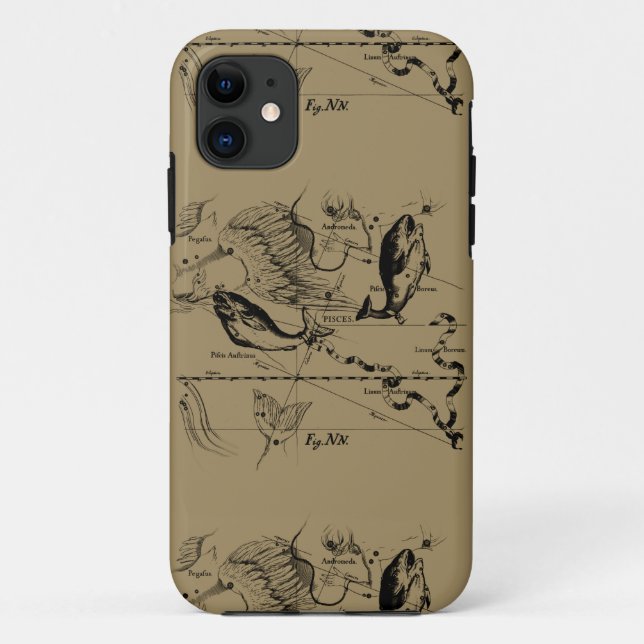 Pisces Constellation Hevelius 1690 Decor Case-Mate iPhone Case (Back)
