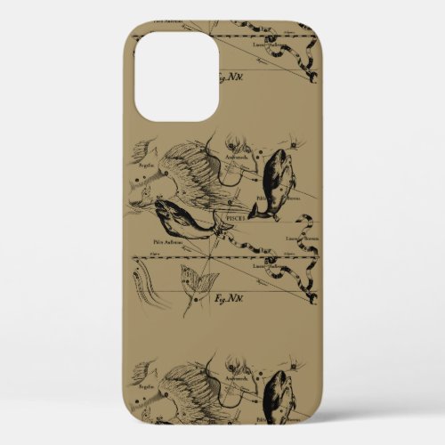 Pisces Constellation Hevelius 1690 Decor iPhone 12 Case