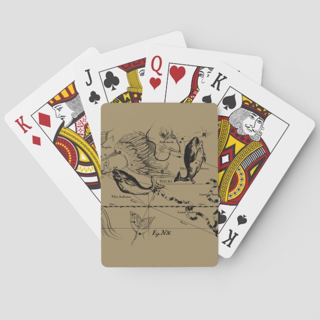 Pisces Constellation Hevelius 1690 Decor Poker Cards (Back)