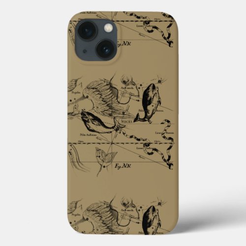 Pisces Constellation Hevelius 1690 Engraving iPhone 13 Case