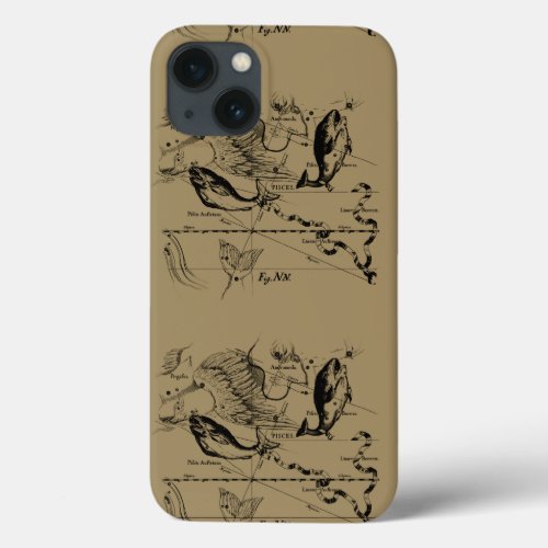 Pisces Constellation Hevelius 1690 Engraving iPhone 13 Case