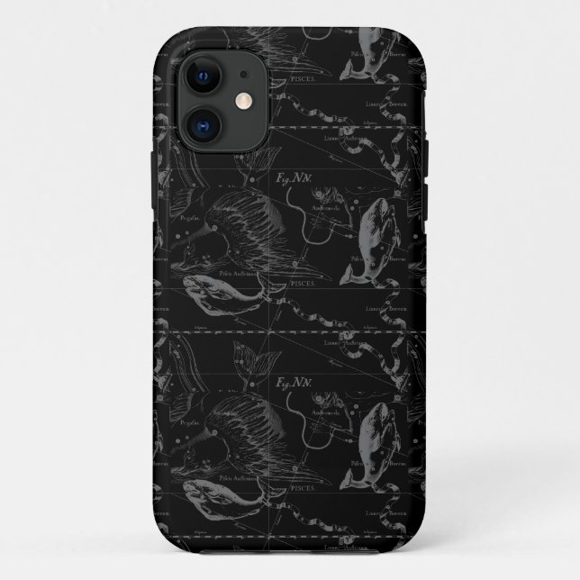 Pisces Constellation Hevelius 1690 Map Engraving Case-Mate iPhone Case (Back)