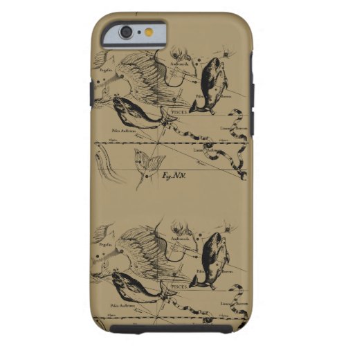 Pisces Constellation Hevelius 1690 on Taupe Tough iPhone 6 Case