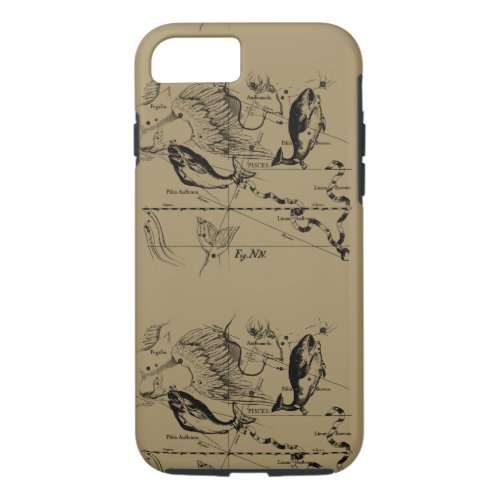 Pisces Constellation Hevelius 1690 on Taupe iPhone 87 Case