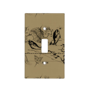 Pisces Constellation Hevelius 1690 on Taupe Light Switch Cover