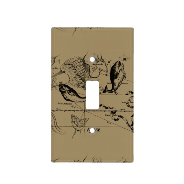 Pisces Constellation Hevelius 1690 on Taupe Light Switch Cover (Front)