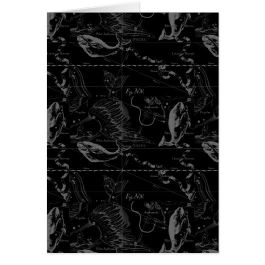 Pisces Constellation Map by Hevelius 1690 Cards (Front)