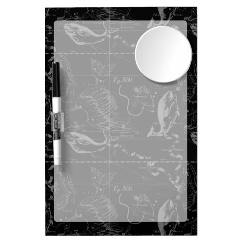 Pisces Constellation Map Hevelius 1690 Engraving Dry Erase Board With Mirror