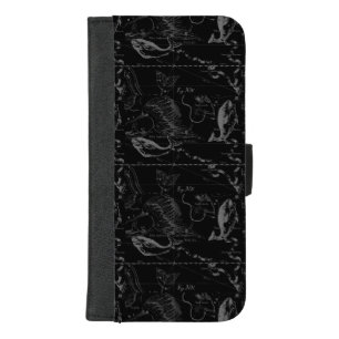 Pisces Constellation Map Hevelius 1690 Engraving iPhone 8/7 Plus Wallet Case