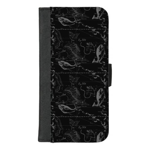 Pisces Constellation Map Hevelius 1690 Engraving iPhone 87 Plus Wallet Case