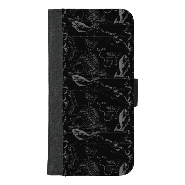 Pisces Constellation Map Hevelius 1690 Engraving iPhone Wallet Case (Front)