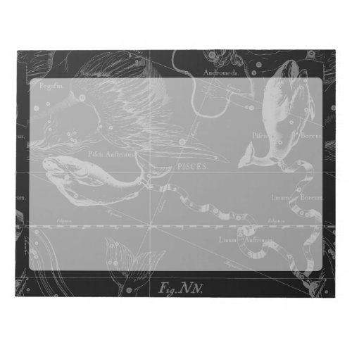 Pisces Constellation Map Hevelius 1690 Engraving Notepad