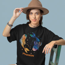 Pisces Constellation Zodiac Watercolor Star Galaxy T-Shirt