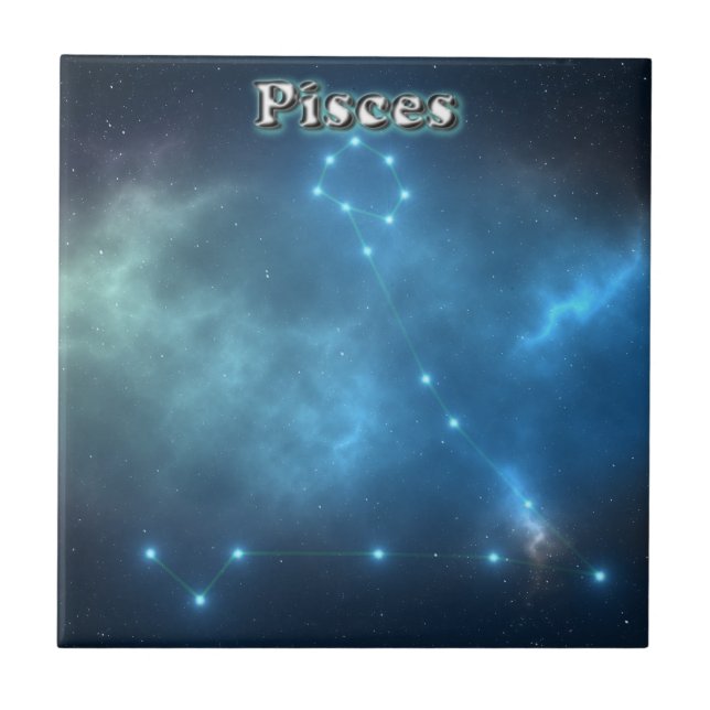Pisces costellation ceramic tile (Front)