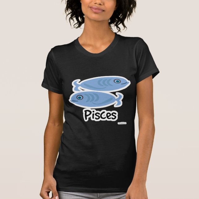 Pisces Cute Fish Astrology Symbol Cartoon T-Shirt (Front)