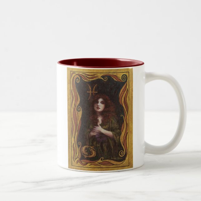 Pisces Decorative Figure Design Two-Tone Coffee Mug (Right)