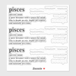 Pisces Definition Aesthetic Astrology Gift Sticker