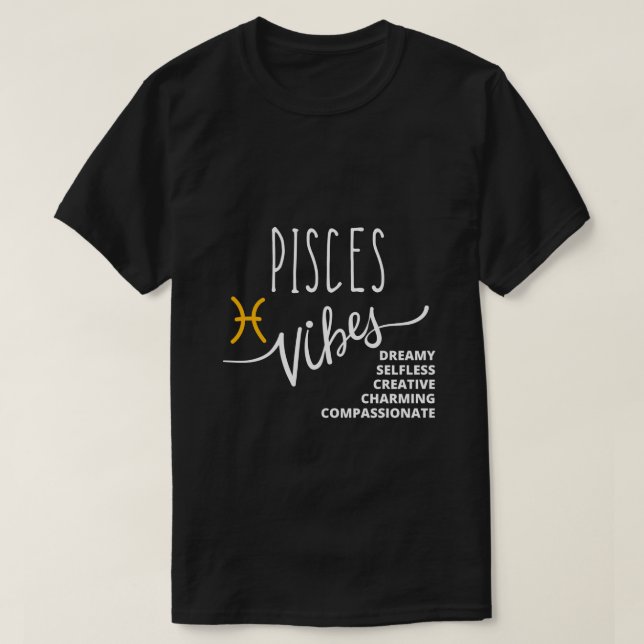Pisces: Dive into the Depths of Your Imagination T-Shirt (Design Front)