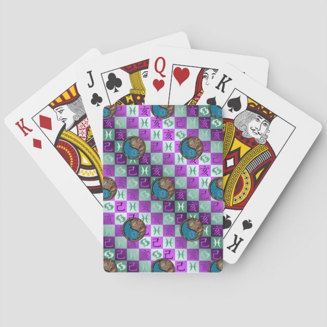 Pisces & Earth Boar Poker Cards (Back)
