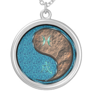 Pisces & Earth Dog Silver Plated Necklace