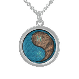 Pisces & Earth Dog Sterling Silver Necklace