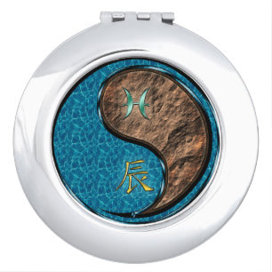 Pisces & Earth Dragon Compact Mirror