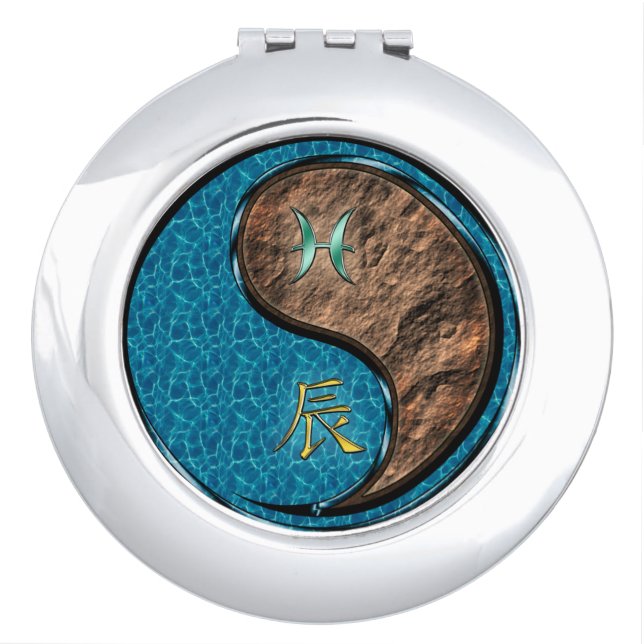 Pisces & Earth Dragon Compact Mirror (Front)